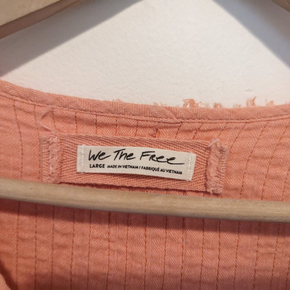 We The Free Soft Orange "Sand Dune" Cotton Long-Sleeve Henley Tunic - Picture 3 of 13